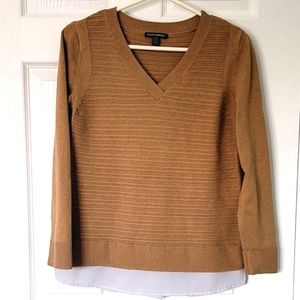 Hilary Radley Petite Women's V-Neckline Ribbed Knit Sweater Size S